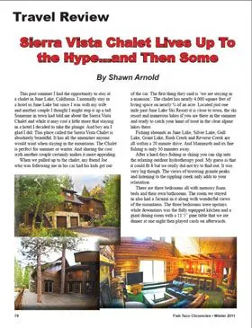A magazine travel review of the chalet